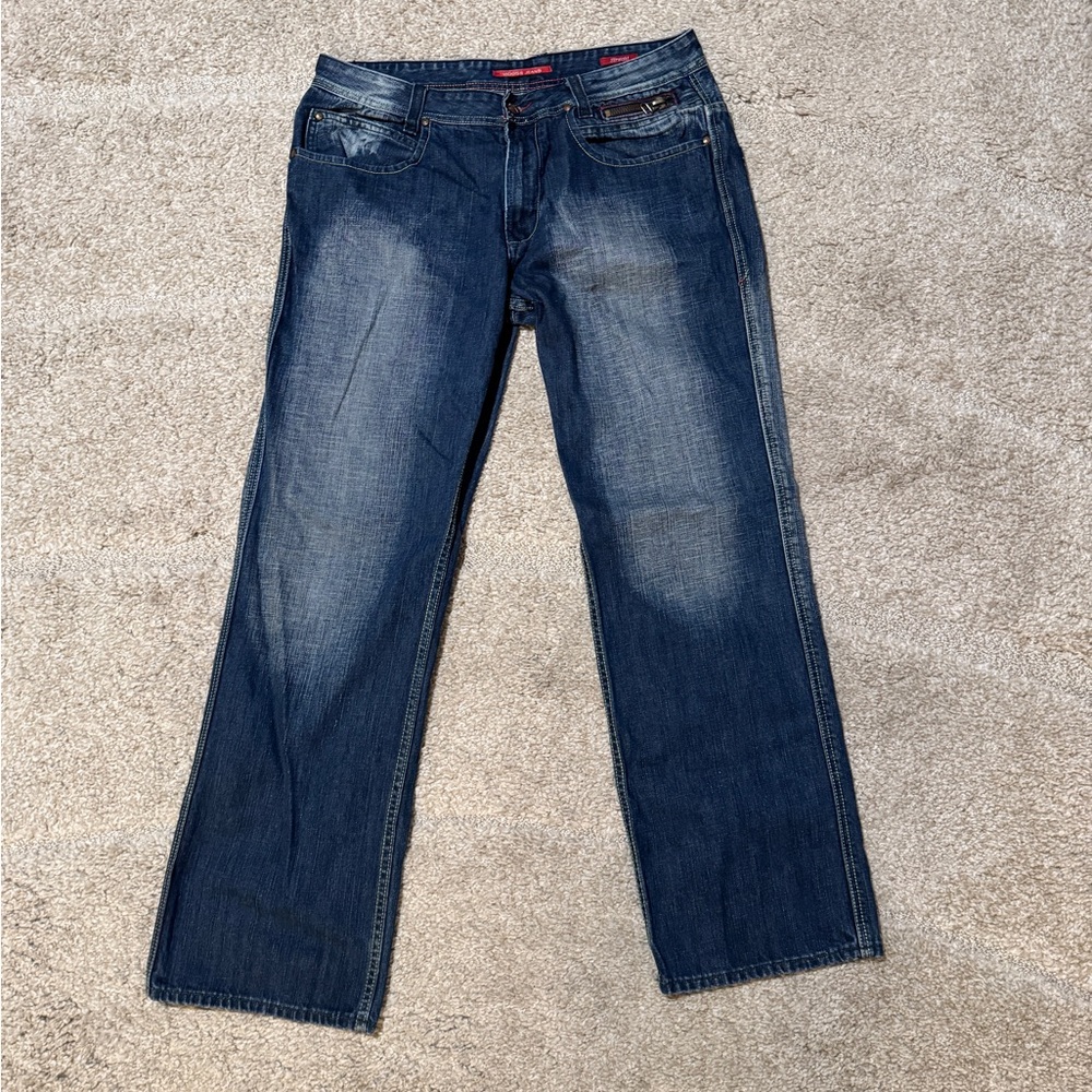 VIGOSS FACTORY DISTRESSED MEN’S STRAIGHT LEG JEANS SIZE 36 X 32